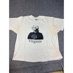VINTAGE 90s University Of Virginia Shirt Mens 2XL White Short Sleeve Tee USA